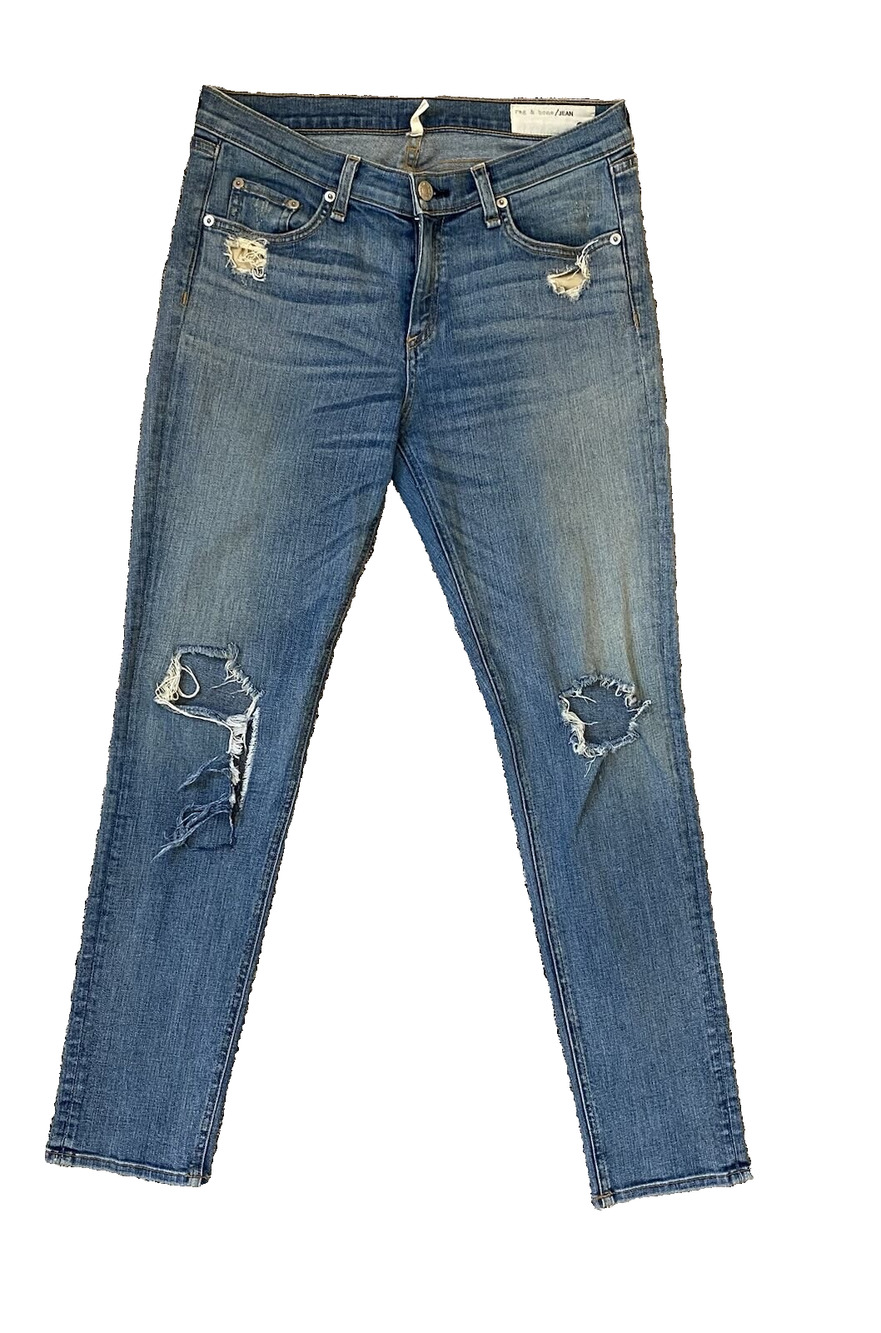 Rag & Bone Jeans Womens Size 27 Dash Distressed Blue Skinny Blue Casual Festival